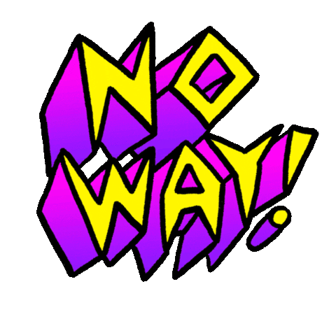 No Way 90S Sticker by Russell Taysom