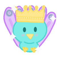 arcobalenojaja kawaii bird corona pajaro Sticker