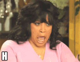 Celebrity gif. Jackée Harry rolls her head around as she draws out the word and emphasizes, "Heeeeeellllll no!"