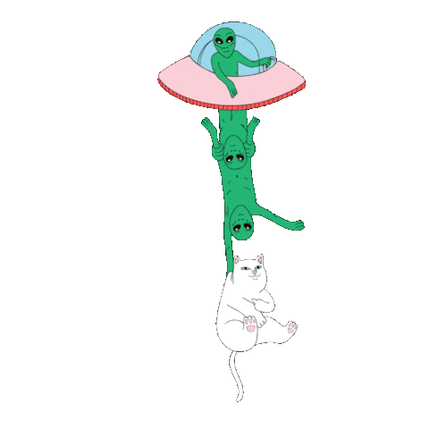 RIPNDIP_CAT angry alien angel balloon Sticker