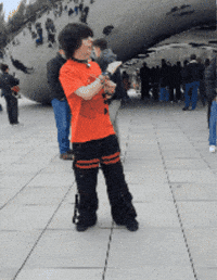 Scared Millennium Park GIF
