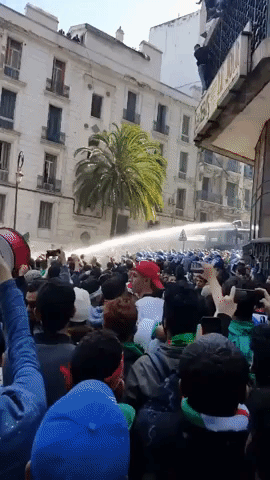 Water Cannons Deployed Against Protesters Clashing With Police in Algiers