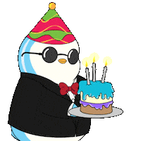Celebrate Happy Birthday Sticker by Pudgy Penguins