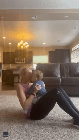 Baby Helps Mom With Workout in Sweetest Way