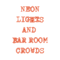 emmamoorecouk neon lights and bar room crowds Sticker