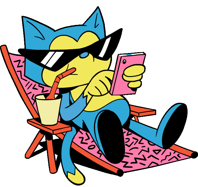 Cat Sunbathing Sticker by Airplan