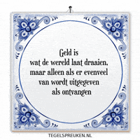 Wijsheid Geld GIF by Tegelspreuken.nl