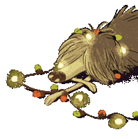 mariam_benarab dog christmas sleep light Sticker