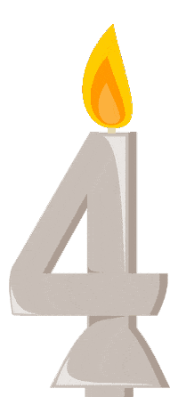 Flickering Four Years Sticker