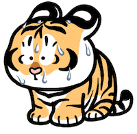Nervous Tiger Sticker by Bu2ma