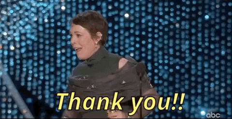 Olivia Colman Thank You GIF by The Academy Awards