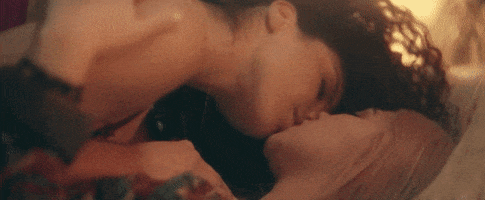 sleepover kiss in bed GIF by Hayley Kiyoko
