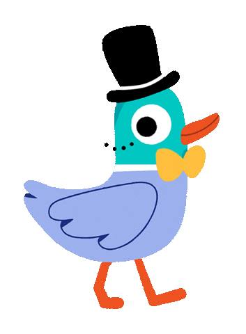 Tophat Dukeduck Sticker by The Duke & The Duck
