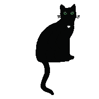 Black Cat Love Sticker