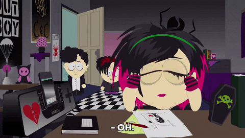 goth choking GIF by South Park 