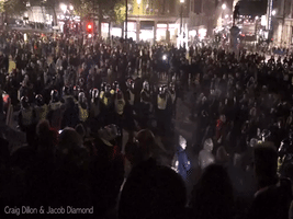 Fireworks and Unrest During the Million Mask March in London