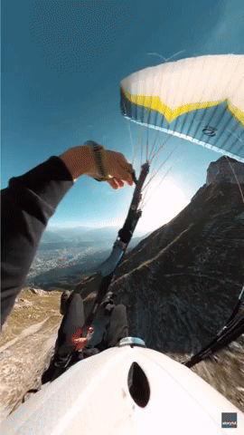 Speed Flyer Zooms Through Austrian Mountains