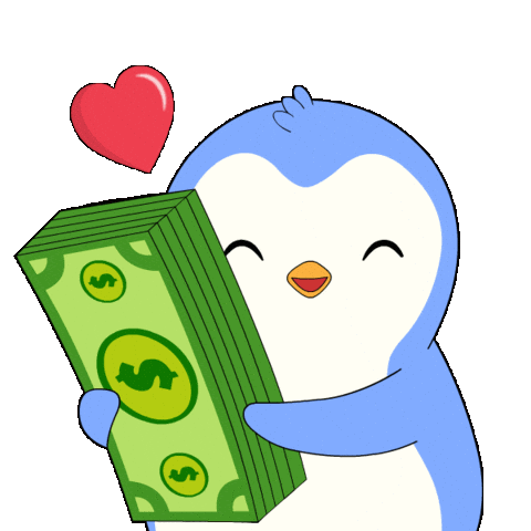 Make It Rain Money Sticker by Pudgy Penguins