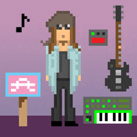 sephortha guitar pixel art self portrait seph ortha GIF