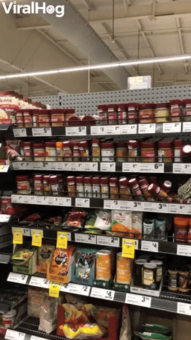 Snake Slithers Out From Supermarket Shelf 