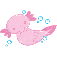 17unamil kawaii bubbles mermaid 可愛い Sticker