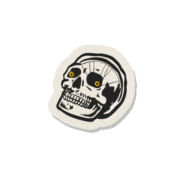 Bike Skull Sticker by JonDraws