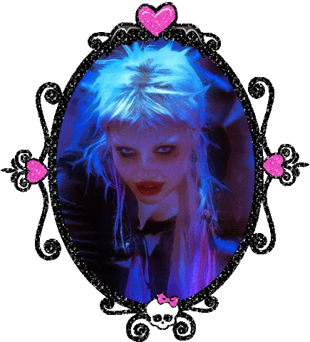 pinkukingdom glitter goth glitter graphic cassyette Sticker