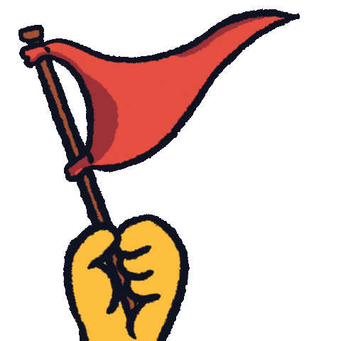 Red Flag Art Sticker by Monkiddo