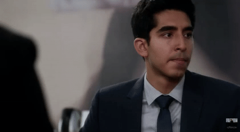 Frustrated Dev Patel GIF
