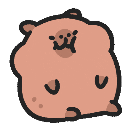 Capybara Eating Sticker