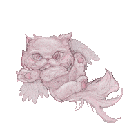 etherhocromic art cat pink illustration Sticker