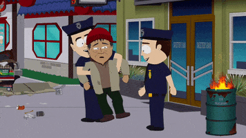 officer mitchell adams fighting GIF by South Park 
