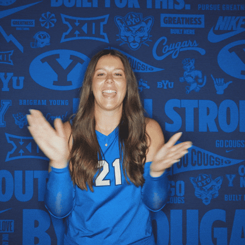 Ncaa Volleyball Go Cougs GIF by BYU Cougars