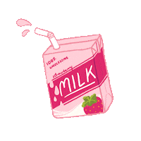 wooniemelon pink drink milk strawberry Sticker