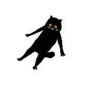 Black Cat Dancing Sticker by FRUGIT