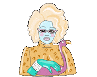 sunglasses flamingo Sticker by Sam Leighton-Dore