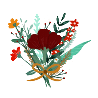 Flowers Orange Sticker by Lauren Fox