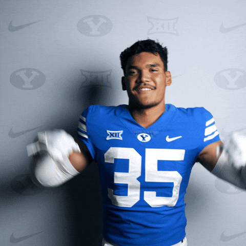 Flexing Byu Football GIF by BYU Cougars