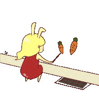 cici1206 sad bunny rabbit bored Sticker