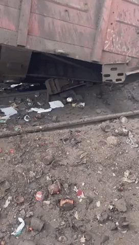 Train Carrying Food Struck by Missile in Eastern Ukraine
