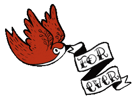 Isadaqueen love bird valentine tattoo Sticker