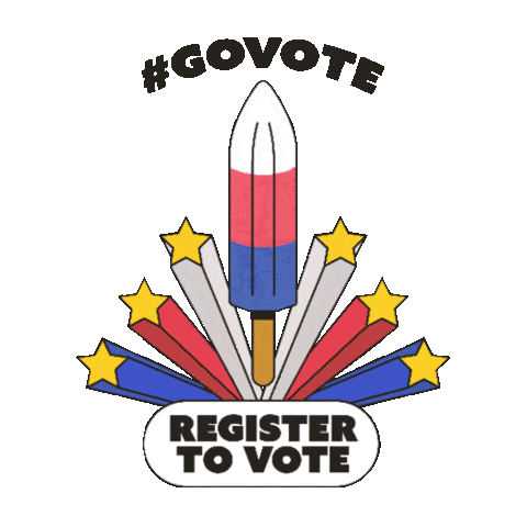 Register To Vote Independence Day Sticker by #GoVote