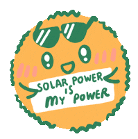 Solar Power Sun Sticker by byputy