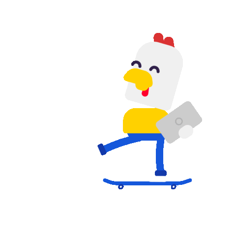 the_commmunion giphyupload fun chicken skate Sticker