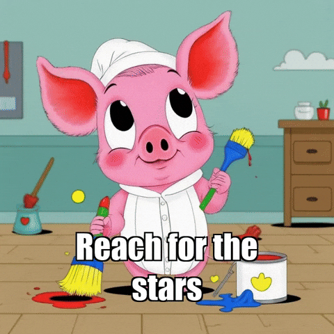 Wisdom Reach For The Stars GIF by The Pigasso