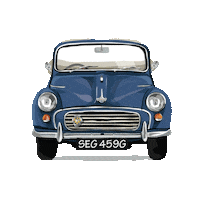 carartbyemily car morris classic car minor Sticker