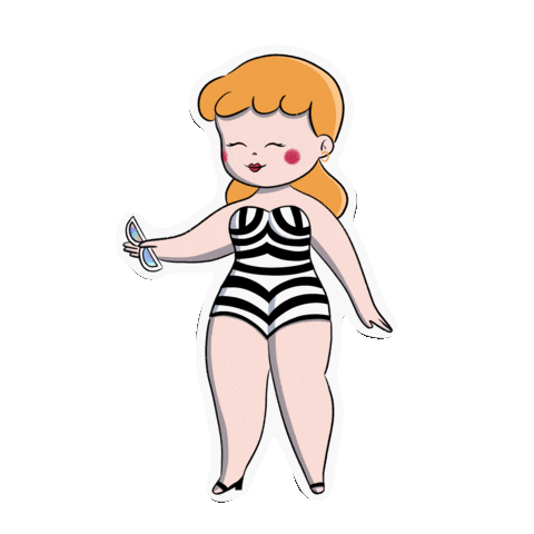 Girl Bathing Sticker