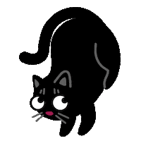 Upside Down Cat Sticker by Iconka