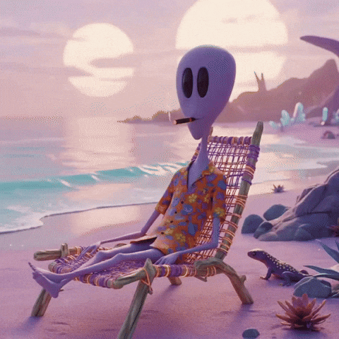 Happy Beach Day GIF by Lonely Aliens