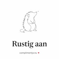 Slow Down Hedgehog GIF by Complimentje